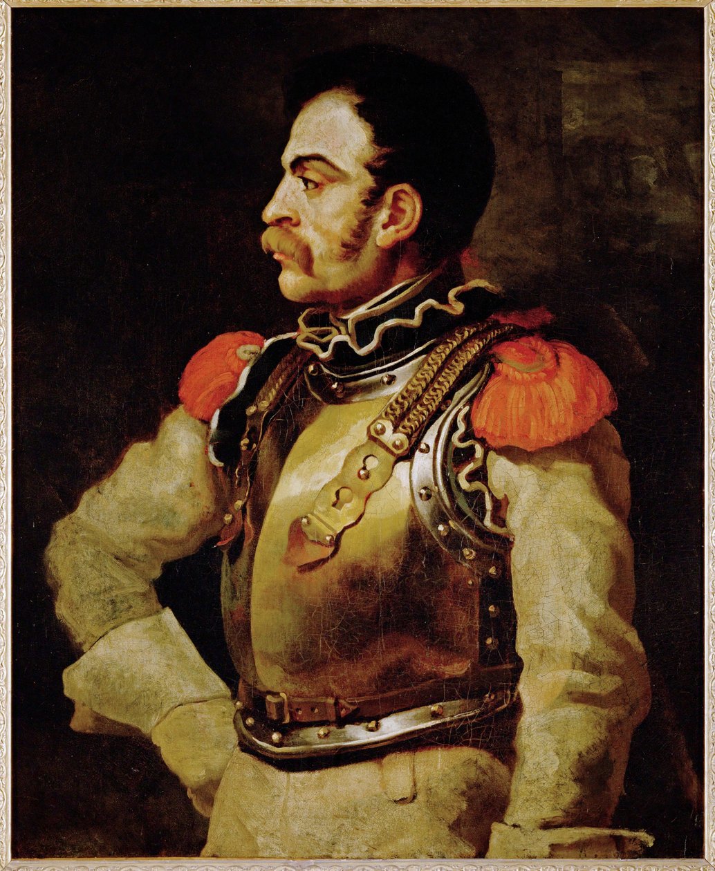 Un carabinier - um mosquetão, um agente da polícia italiana ... de Theodore Gericault