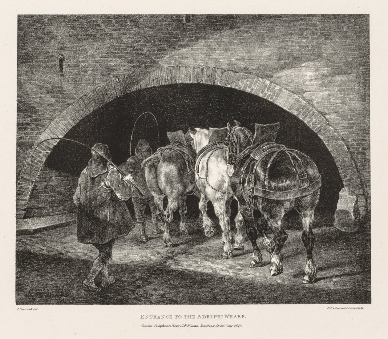 Vários assuntos extraídos da vida e na pedra: entrada para o cais de Adelphi de Theodore Gericault