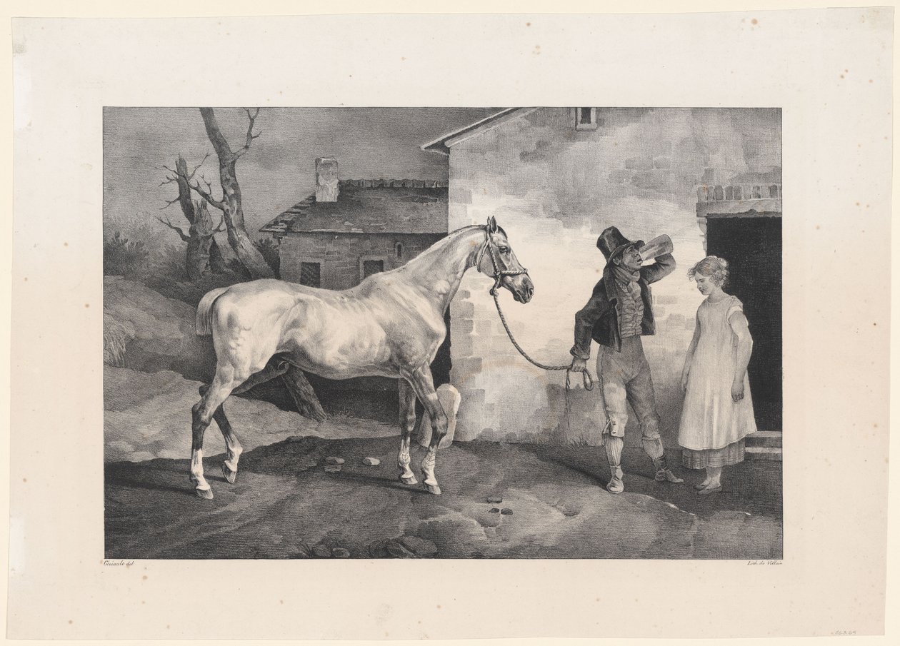 Cavalo velho à porta de uma estalagem (An Old Horse at the Door of an Inn) de Theodore Gericault