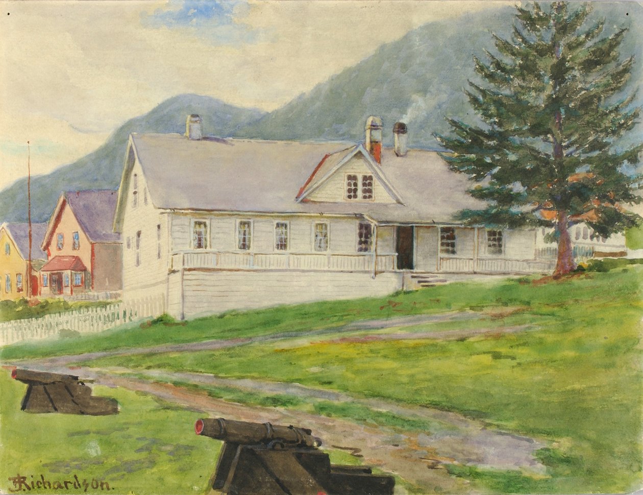 Antiga Casa do Governador, Sitka, 1905 de Theodore J. Richardson