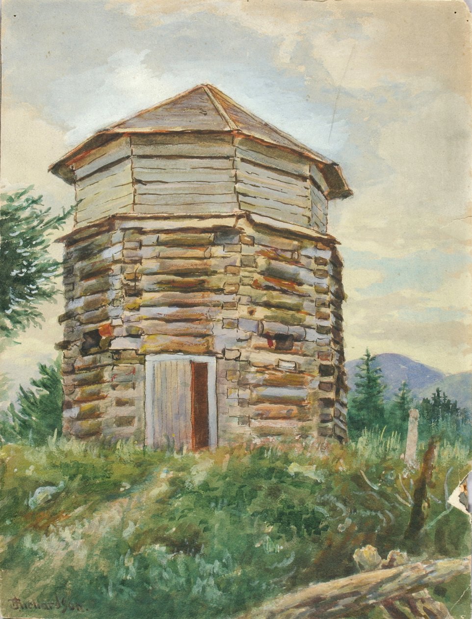 Russian Block House, Alasca, 1900. de Theodore J. Richardson