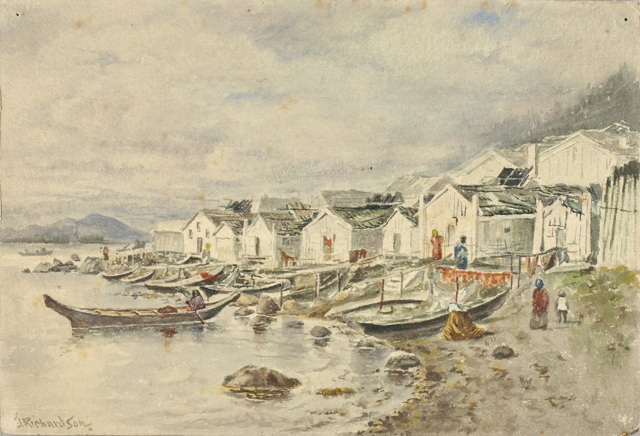 O Rancho Aldeia Nativa, Sitka, 1884 de Theodore J. Richardson
