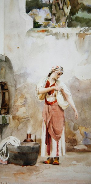 Uma Beleza Grega (aguarela sobre papel) de Theodore Jacques Ralli