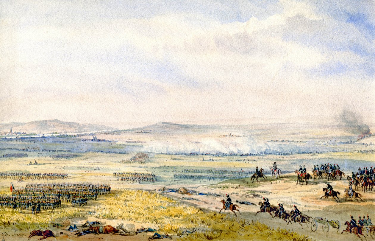 Batalha de Wagram, c.1850 (aguarela) de Theodore Jung