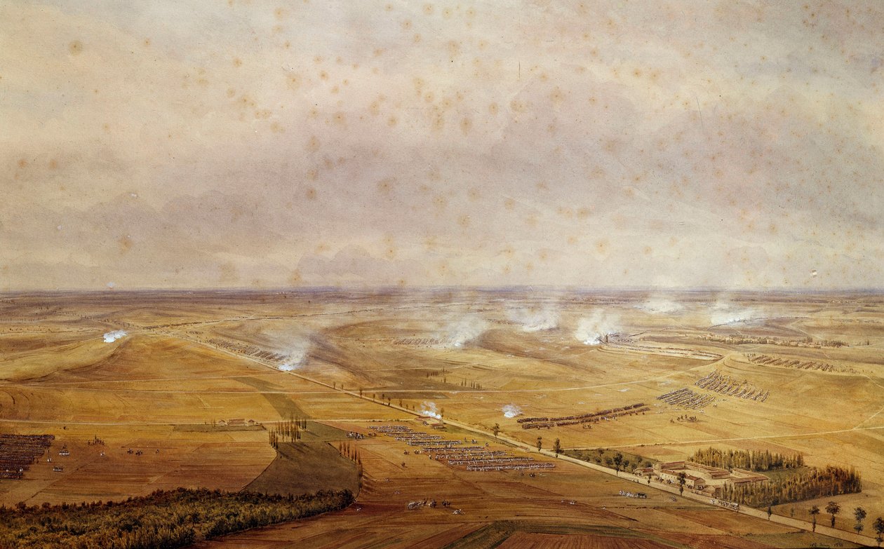 Coalition Wars: "The Battle of Valmy on 20/09/1792 which saw the victory of the French against the Prussians" Watercolour gouachee de Theodore Jung (1803-1865) 1792 Sun. 0,63x0,99 m de Theodore Jung