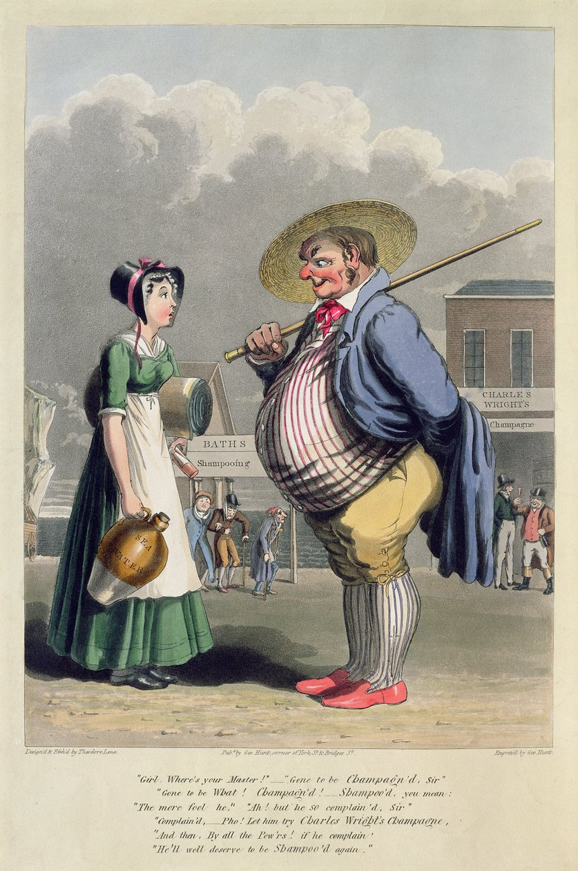Propaganda para o Champagne de Charles Wright, gravado por George Hunt, c.1827 (gravura colorida) de Theodore Lane