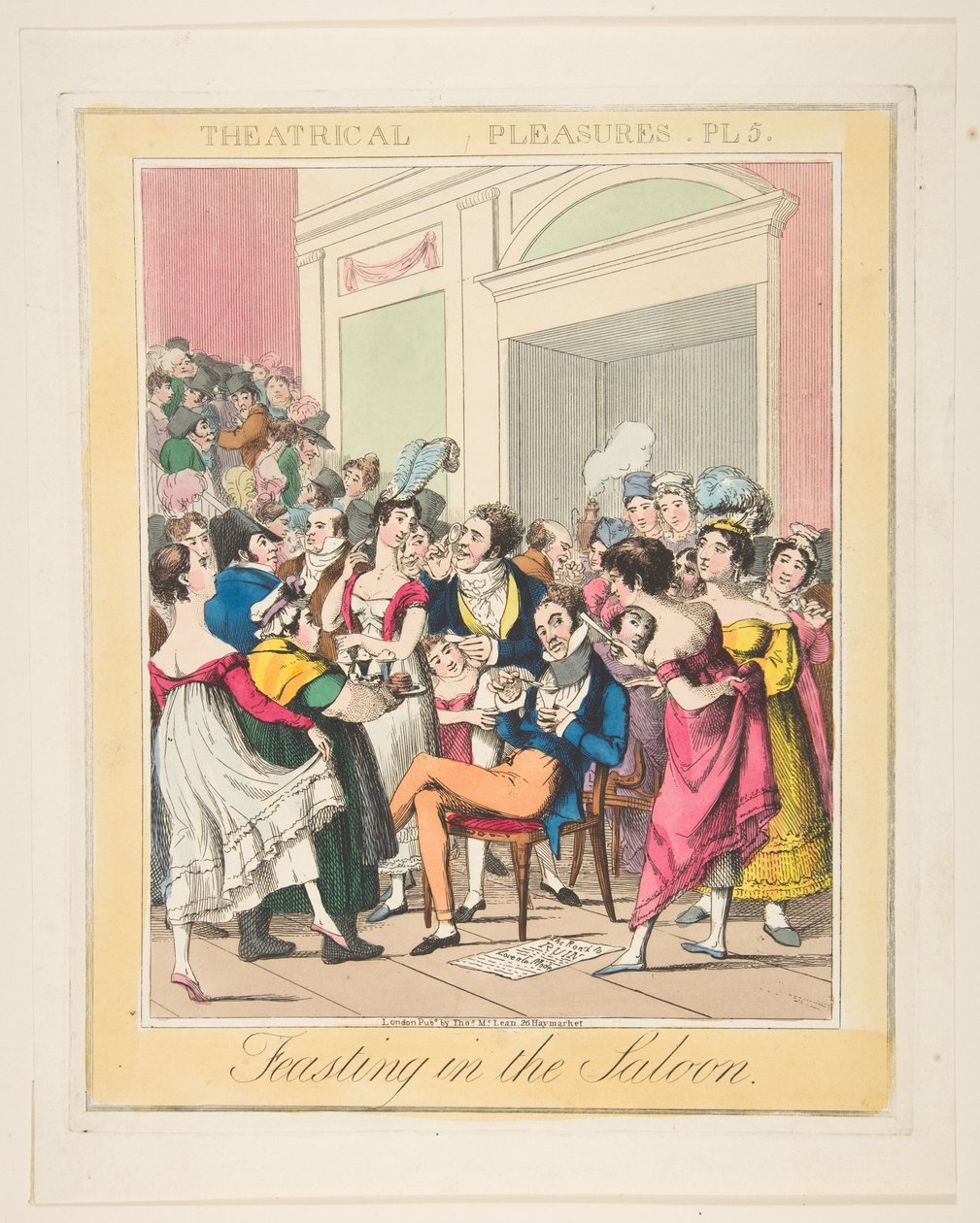 Prazeres teatrais, ilustração 5: Deleitando-se no salão, ca. 1835 de Theodore Lane