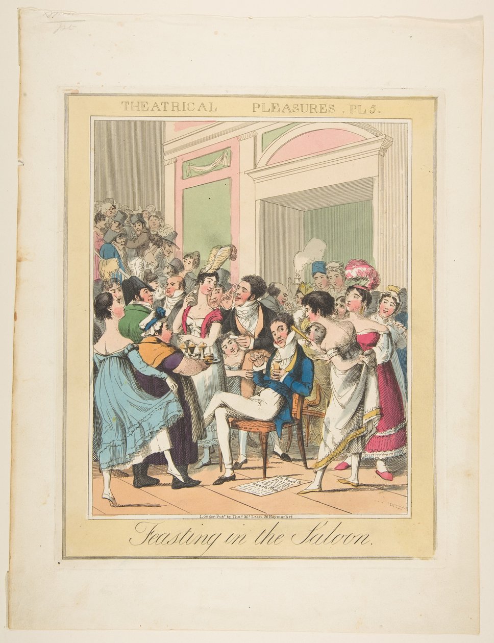 Prazeres teatrais, ilustração 5: Deleitando-se no salão, ca. 1835 de Theodore Lane