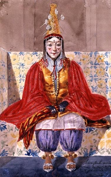 Traje de casamento usado por uma noiva argelina para os oito dias da cerimônia de Theodore Leblanc
