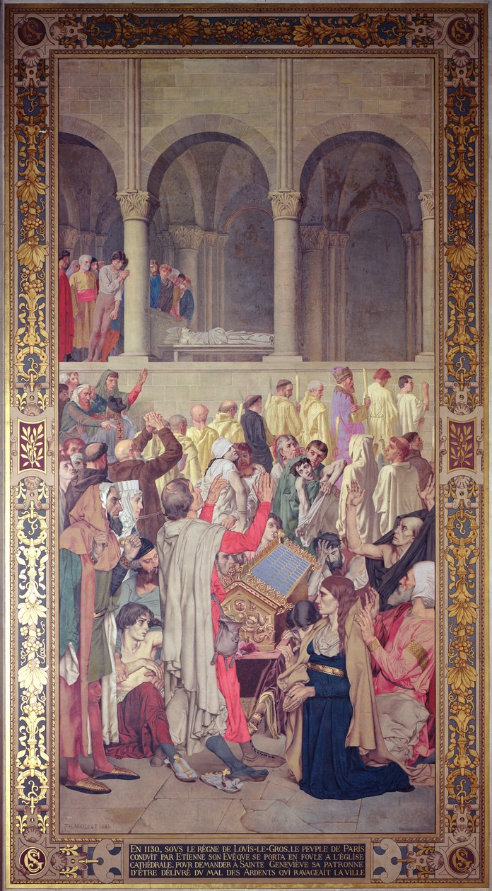 O milagre de St. Genevieve, 1883 (mural) de Theodore Pierre Nicolas Maillot
