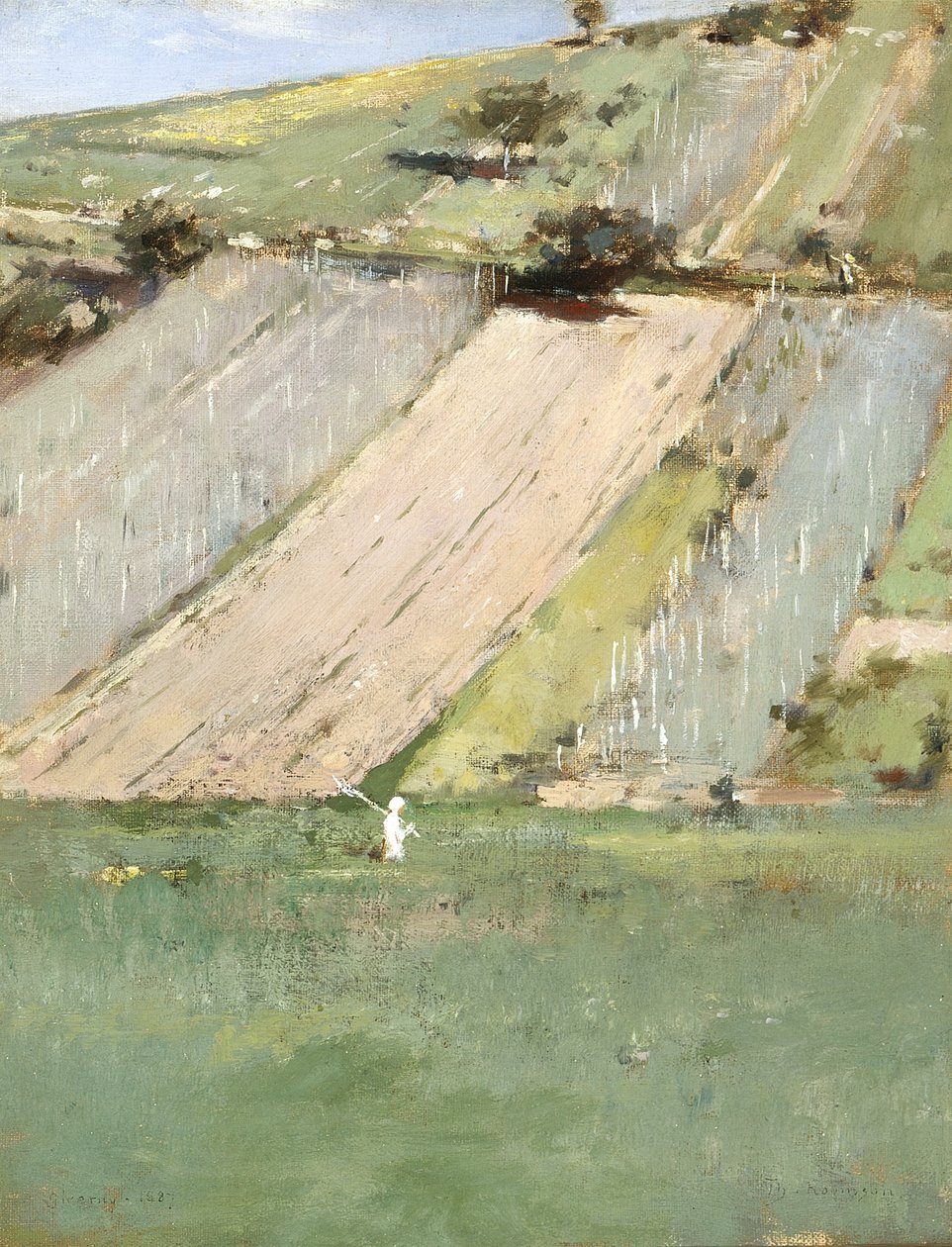Uma encosta, Giverny, 1887 de Theodore Robinson