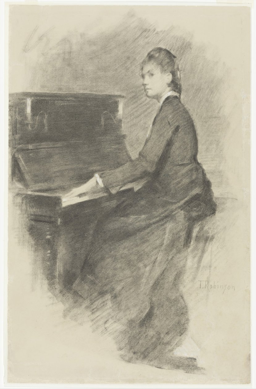 No piano, ca. 1887 de Theodore Robinson