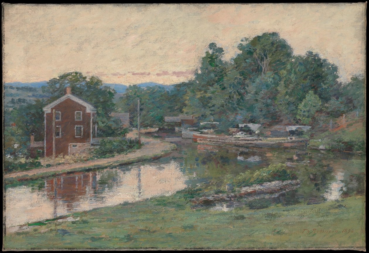 Entardecer na eclusa, Napanoch, Nova Iorque de Theodore Robinson