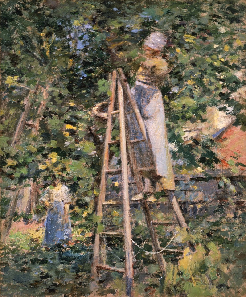 Colheita de ameixas de Theodore Robinson