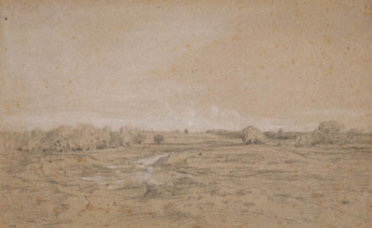 Paisagem com furo de água (Berri) de Theodore Rousseau
