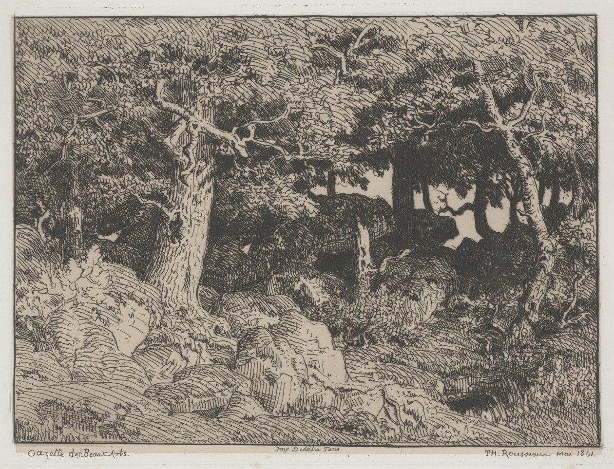 Carvalhos e rochas de Pierre Etienne Theodore Rousseau