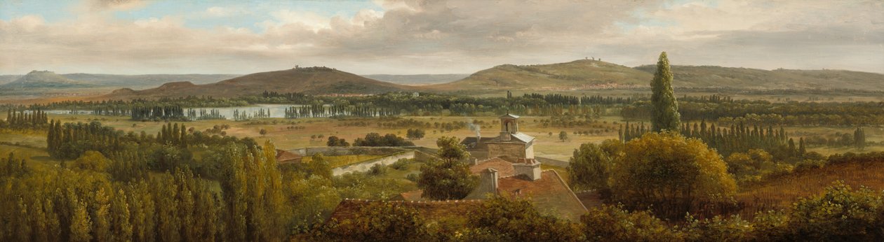 Paisagem Panorâmica perto do Rio Mosela, c. 1830. de Theodore Rousseau