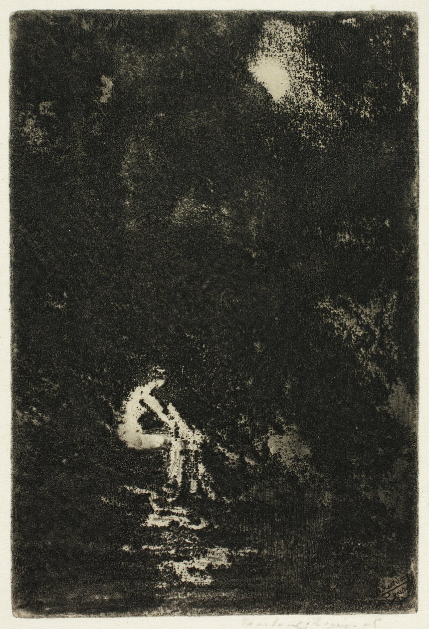 Um banho de ninfa, luar de Theodore Roussel