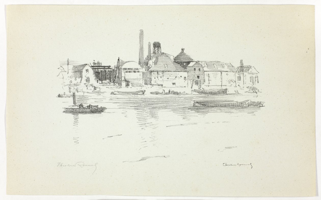 Battersea do rio, maré baixa de Theodore Roussel