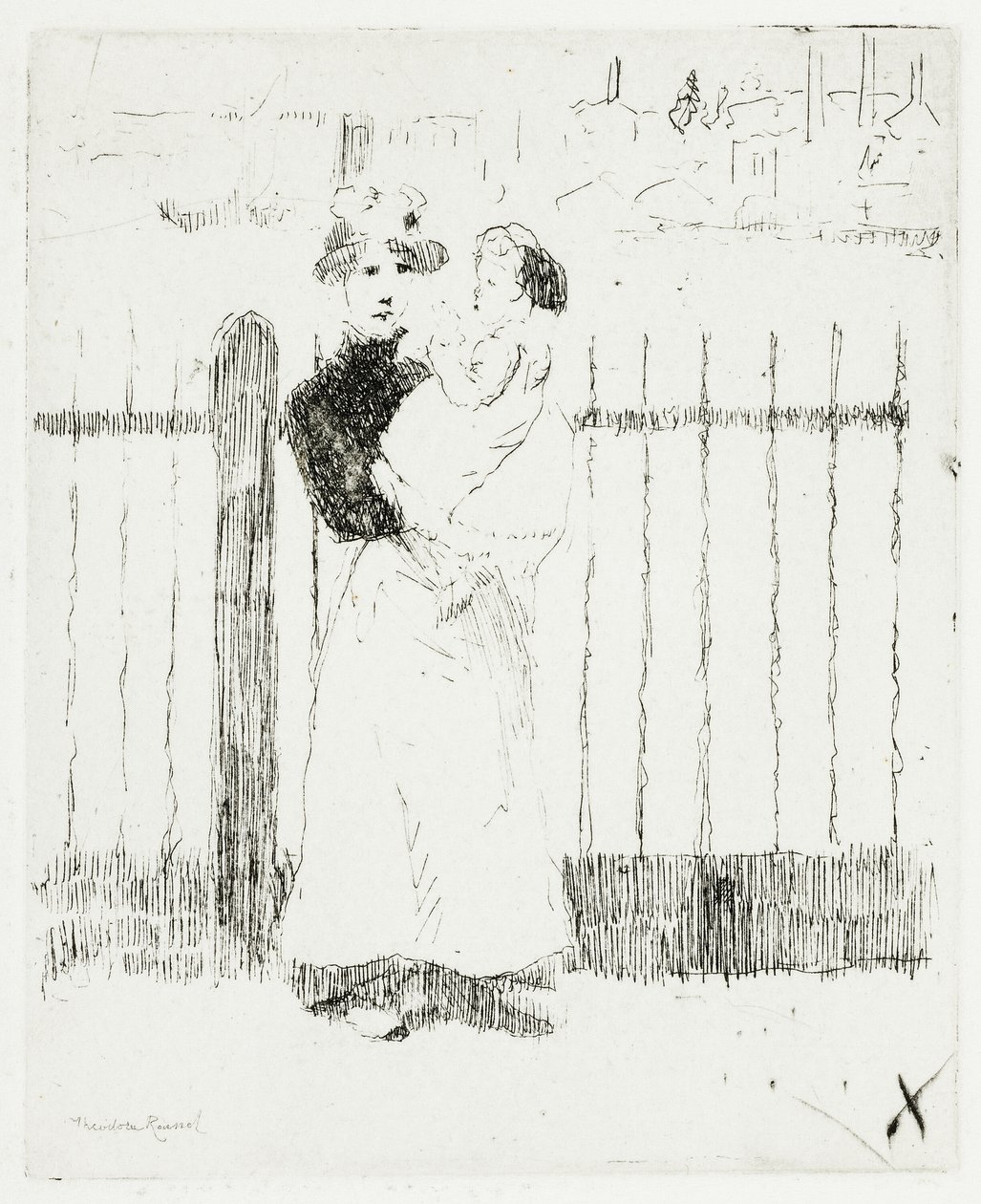 Emma e o seu bebé, Chelsea Embankment de Theodore Roussel