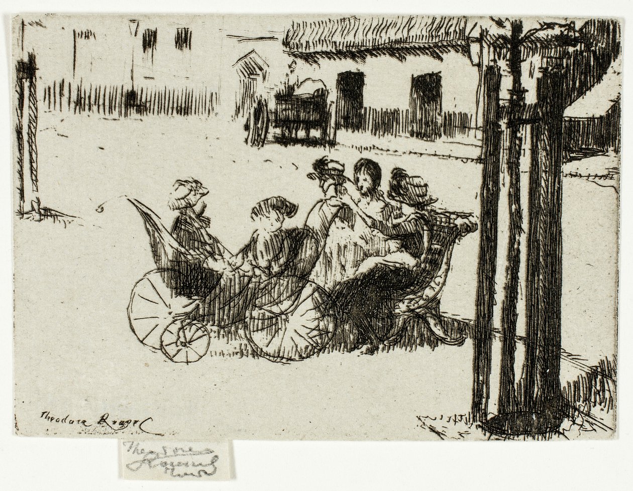 Meninas e carrinhos de bebê, Chelsea Embankment de Theodore Roussel