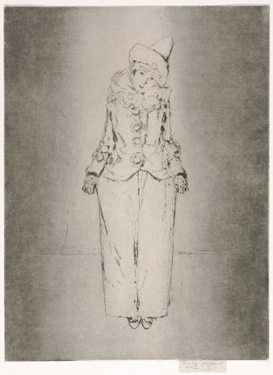 Pierrot no pé, retrato da senhora AC, 1888. de Theodore Roussel
