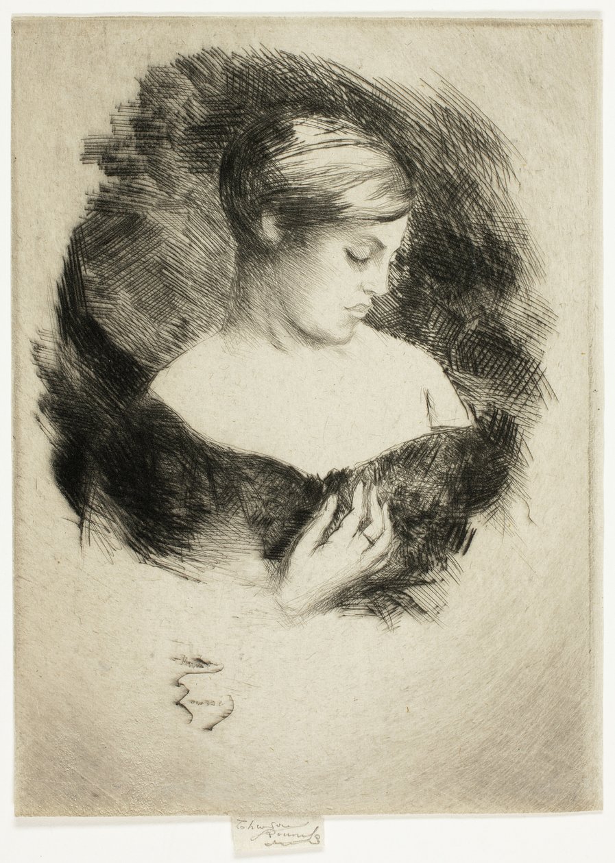 Perfil de uma mulher de Theodore Roussel