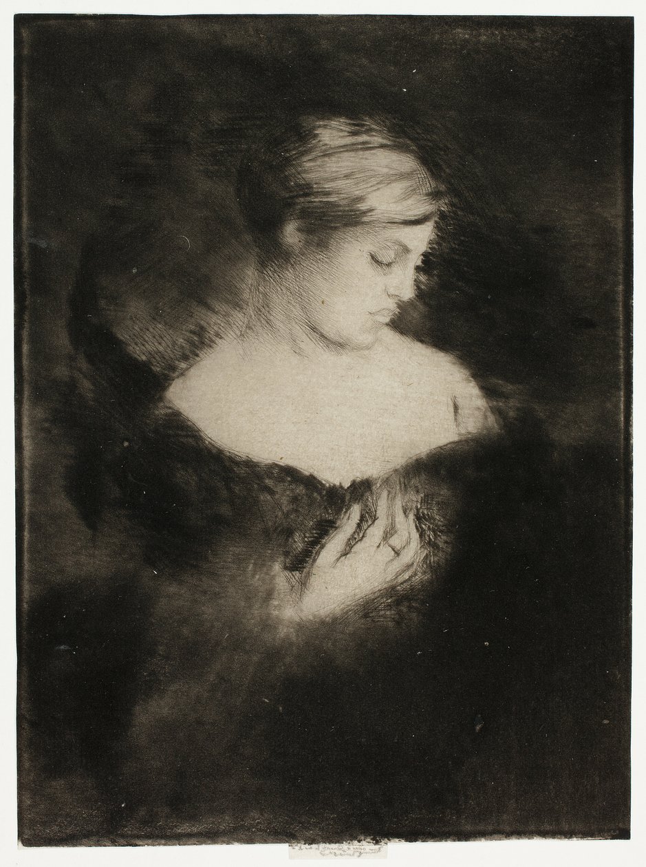 Perfil de uma mulher de Theodore Roussel