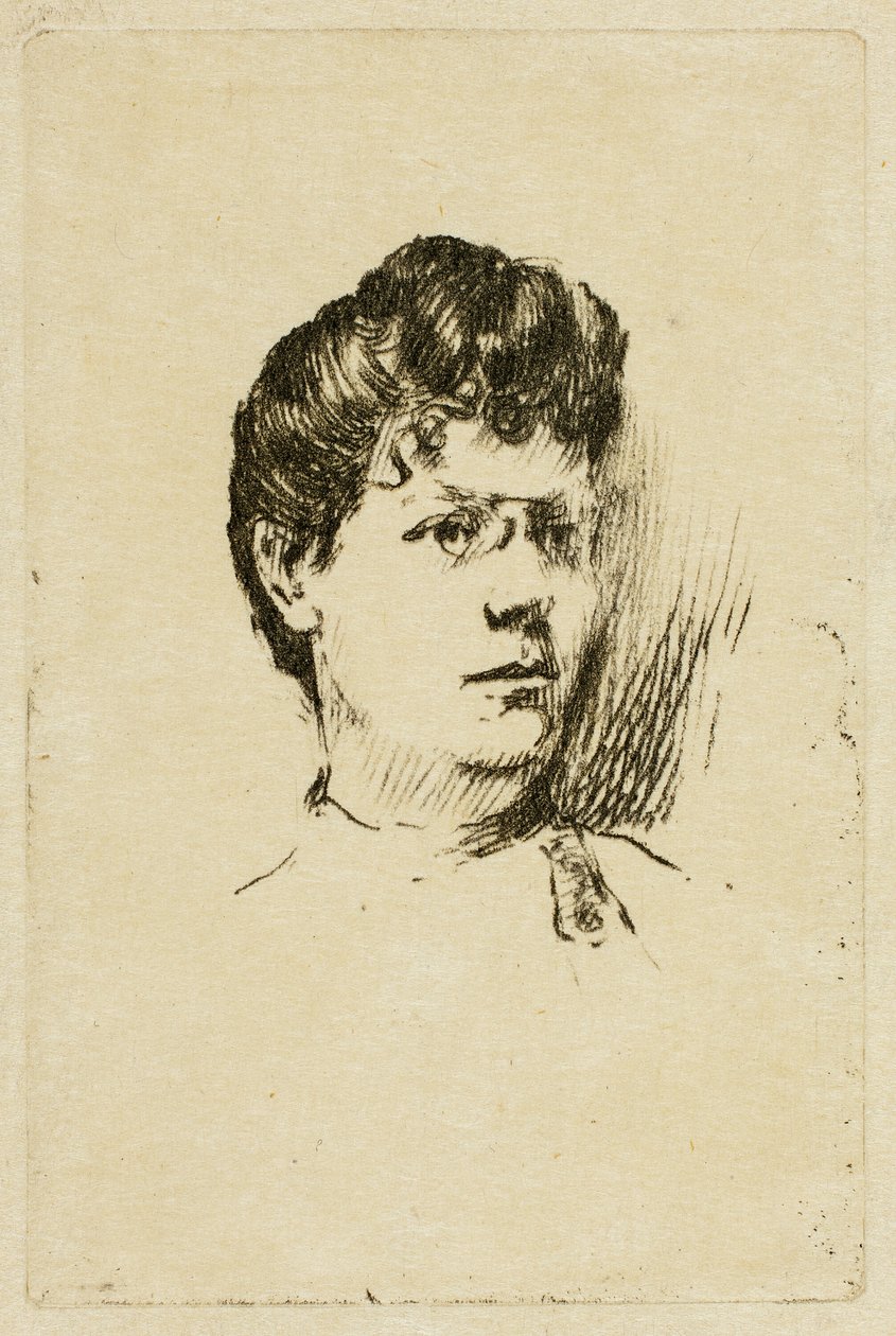 Esboço de uma cabeça de mulher de Theodore Roussel
