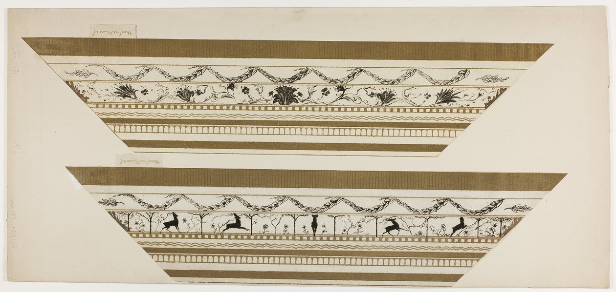 Moldura com padrão de veado e flor (secção lateral da moldura) de Theodore Roussel