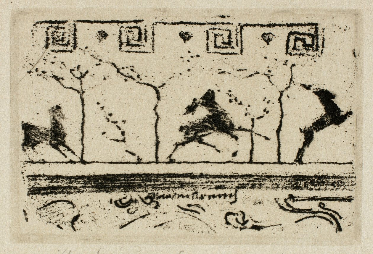 Veados, um estudo para a decoração de uma moldura (terceira versão) de Theodore Roussel