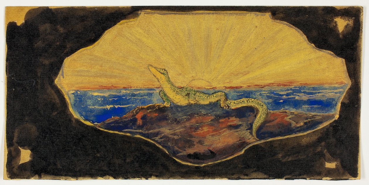 Desenho sem título para cartela de molduras (salamandra) de Theodore Roussel