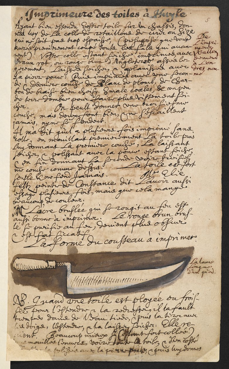 Faca de escorva (ilustração) de Theodore Turquet de Mayerne