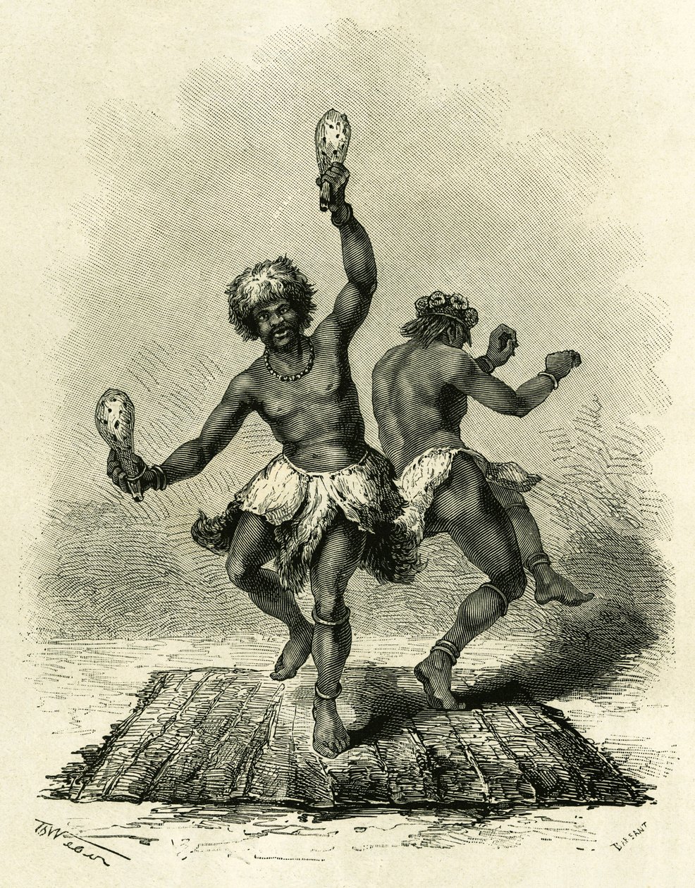 A Dança Profética, especialmente para a tribo Masoupias, dura todo o dia, acompanhada de tambores, canções e palmas das mãos, os dois dançarinos executam a sua dança até à exaustão total, e quando ficam inconscientes, deixam as fatídicas palavras de um hu de Theodore Weber