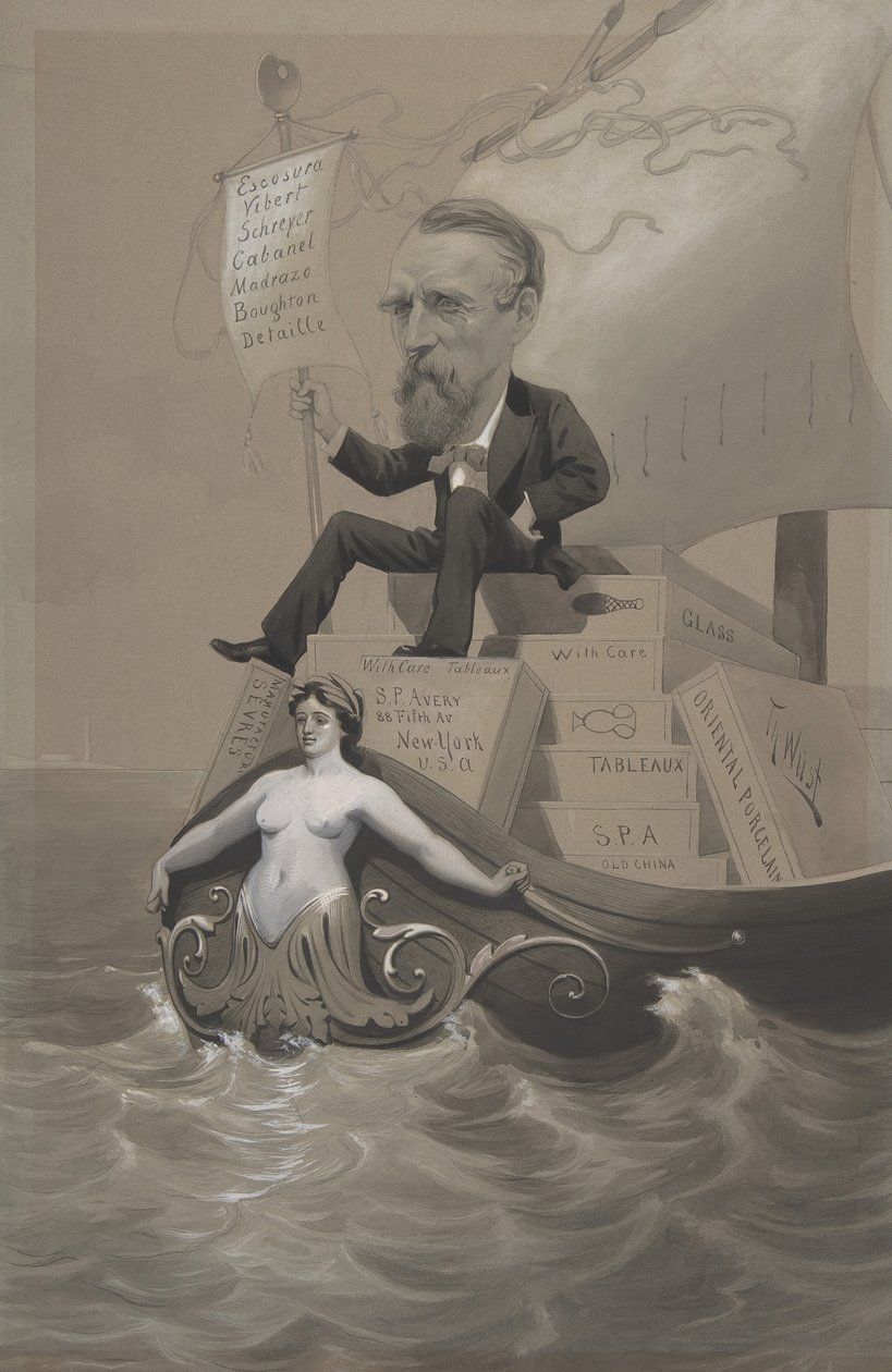 Samuel P. Avery transportando seus tesouros através do mar, c. 1875-80. de Theodore Wust