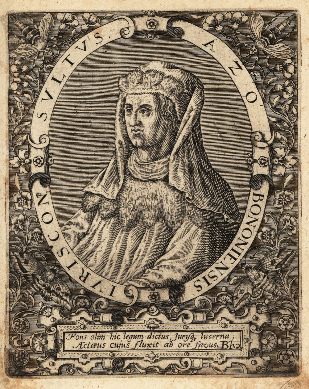Azo de Bolonha, fl. 1150-1230, jurista italiano. de Theodore de Bry