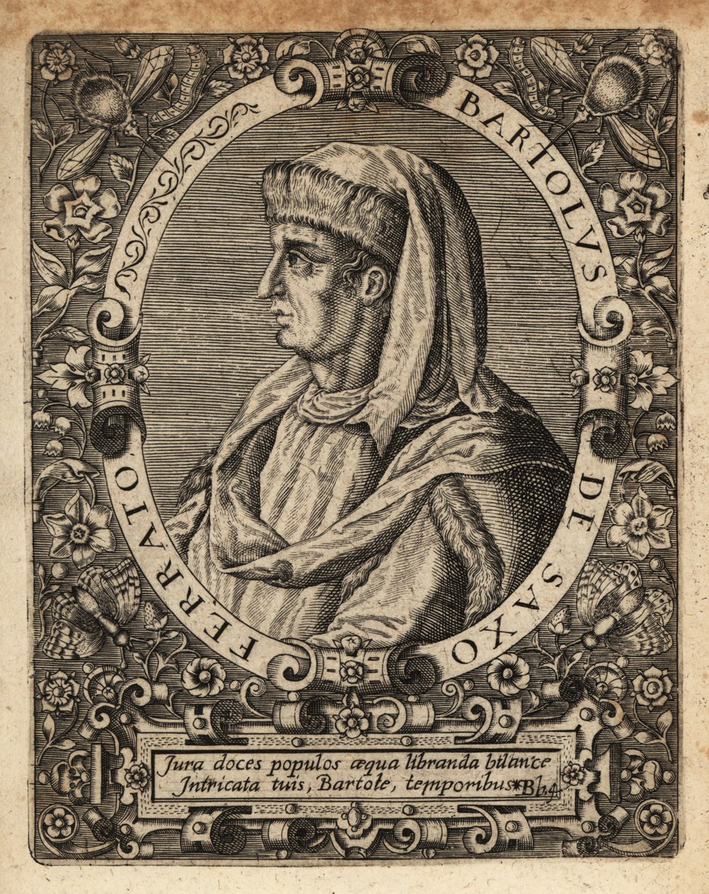 Bartolus de Saxoferrato, professor de direito italiano. de Theodore de Bry