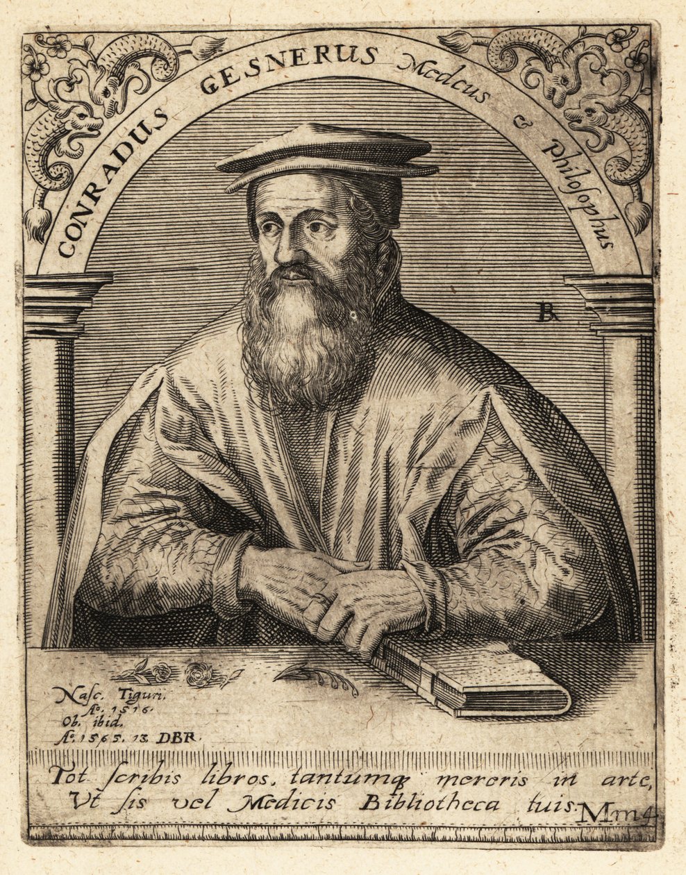 Conrad Gessner, médico suíço de Theodore de Bry