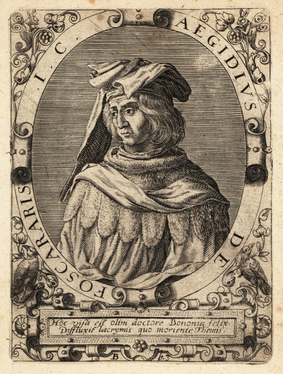 Egidio Foscherari, d.1289, jurista italiano. de Theodore de Bry