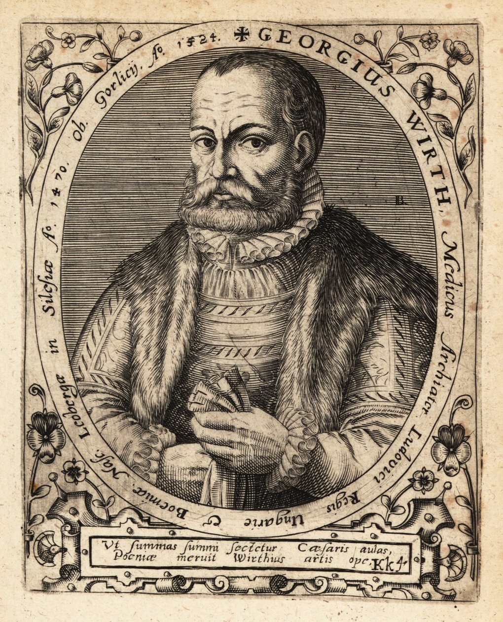 George Wirth, médico alemão, nascido em Gorlice 1424. de Theodore de Bry
