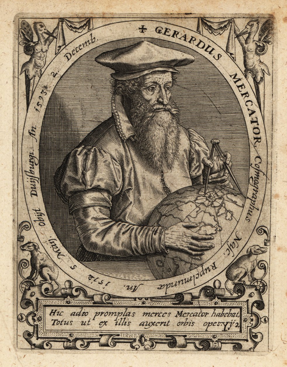 Gerardus Mercator, geógrafo. de Theodore de Bry