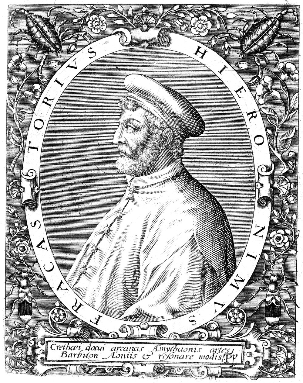 Girolamo Frascatoro, médico italiano, poeta e astrônomo, final do século XVI de Theodore de Bry