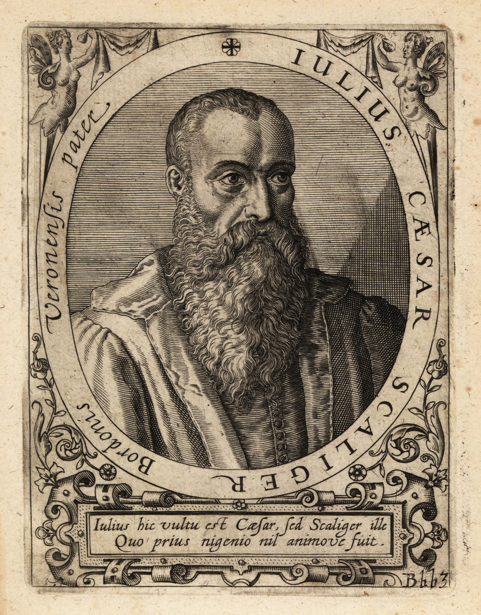 Giulio Cesare della Scala, estudioso italiano. de Theodore de Bry