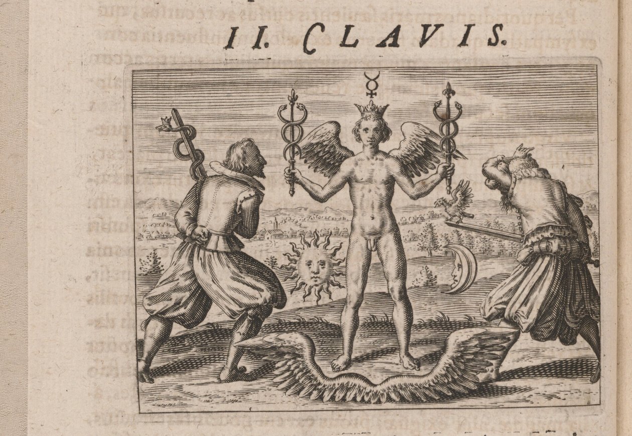 Ilustração para avrevs Tripvs, isto é, os três mais seleto .. químicos Parte de 1618 de Theodore de Bry