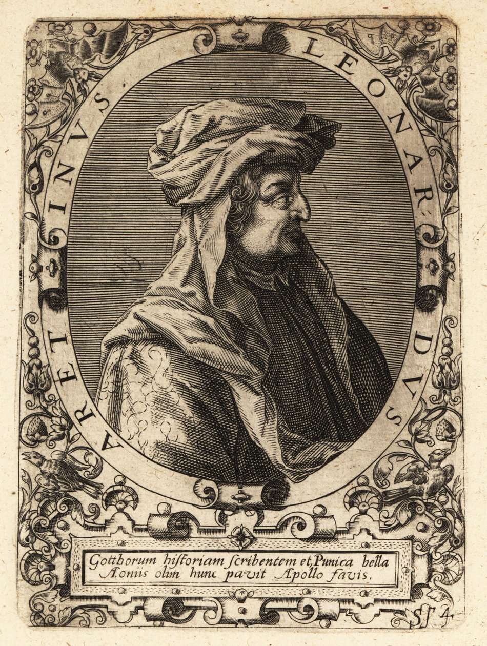 Leonardo Bruni, humanista italiano, historiador e estadista. de Theodore de Bry