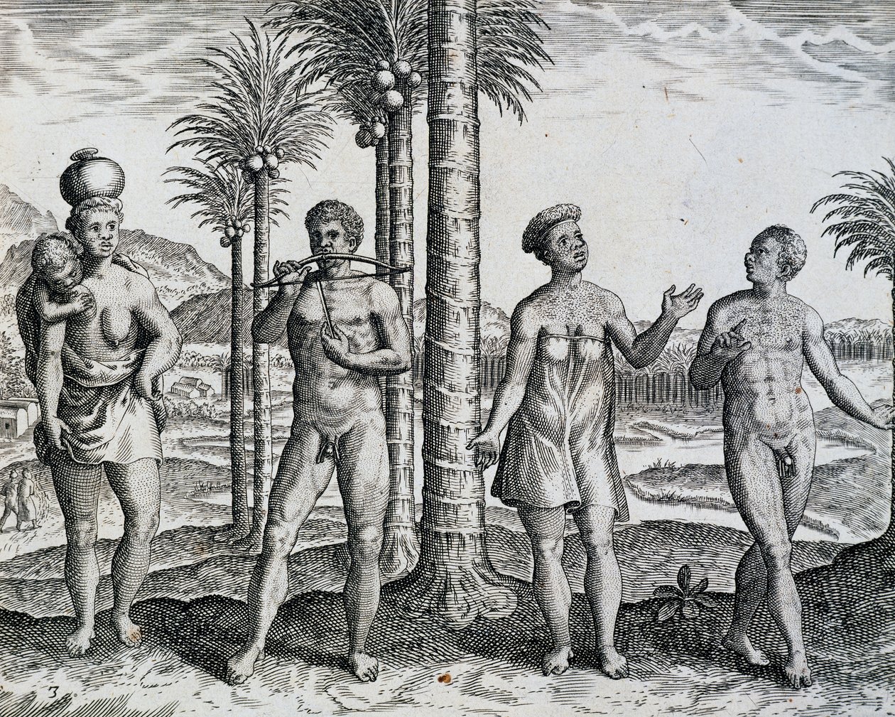 Etiópia nativa, da obra India Orientalis gravada por Theodor de Bry (1528-1598), África de Theodore de Bry