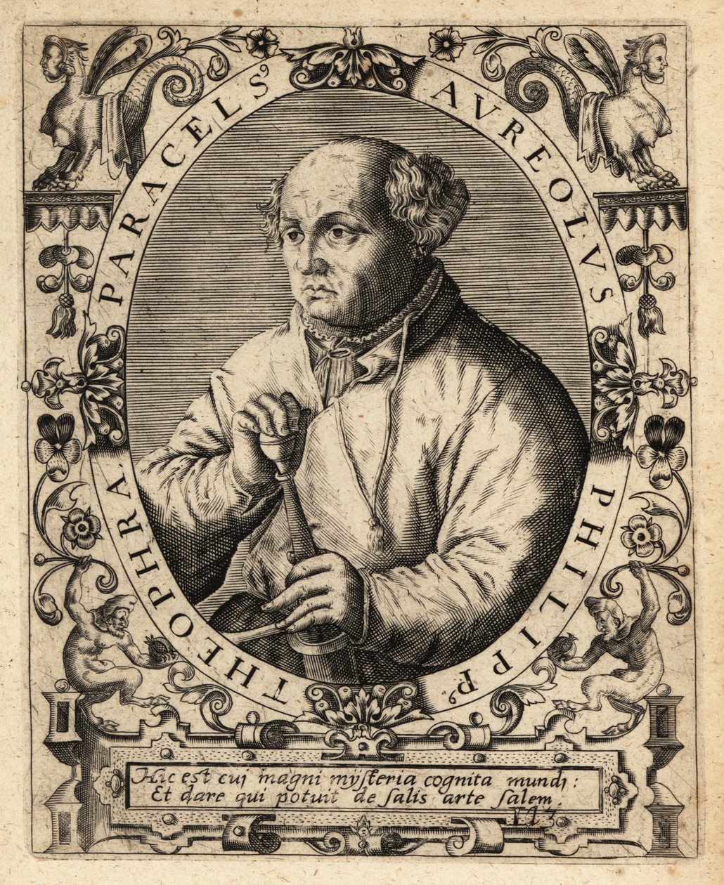 Paracelsus, médico suíço, alquimista e astrólogo de Theodore de Bry
