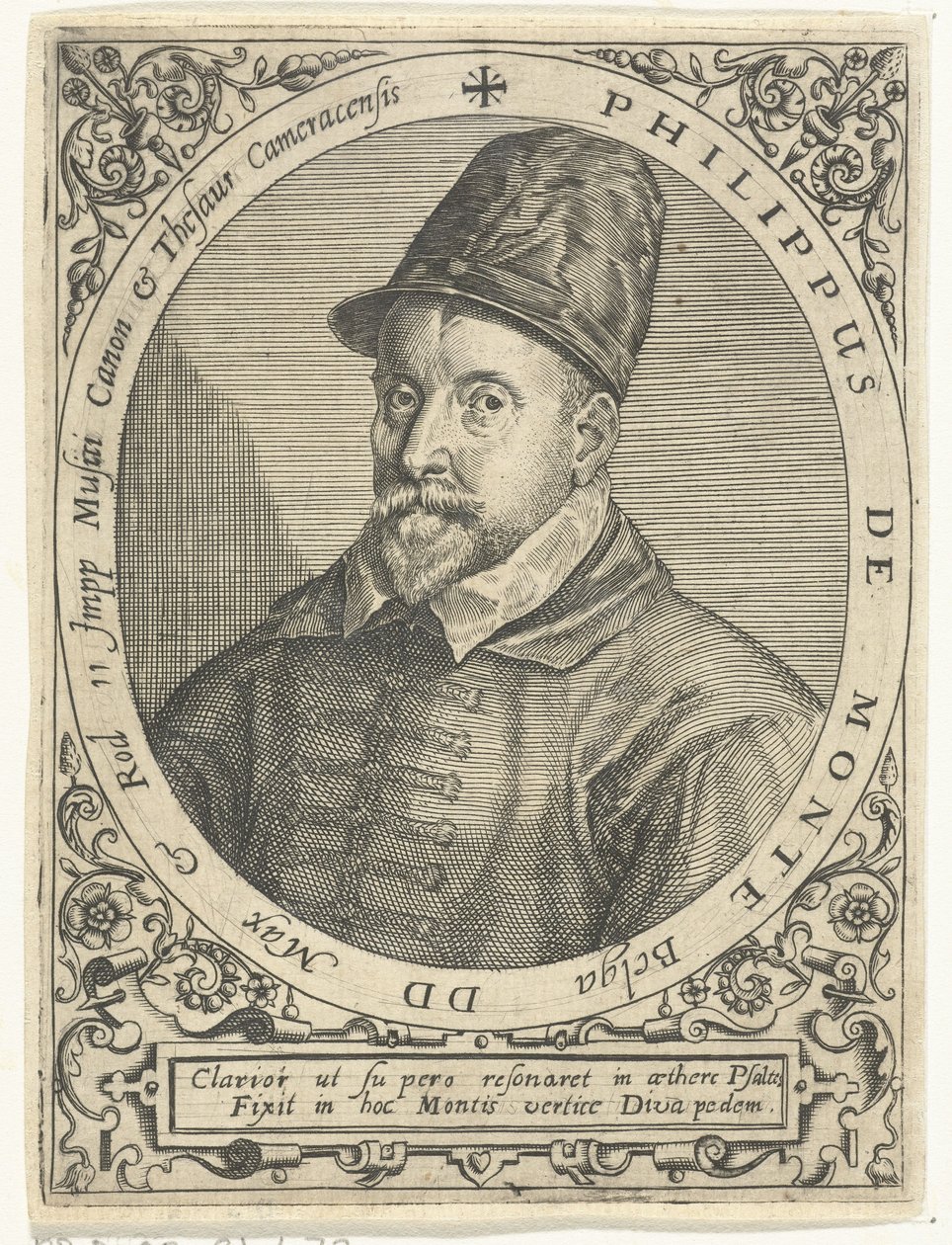 Retrato do compositor Philippe de Monte (1521-1603) de Theodore de Bry