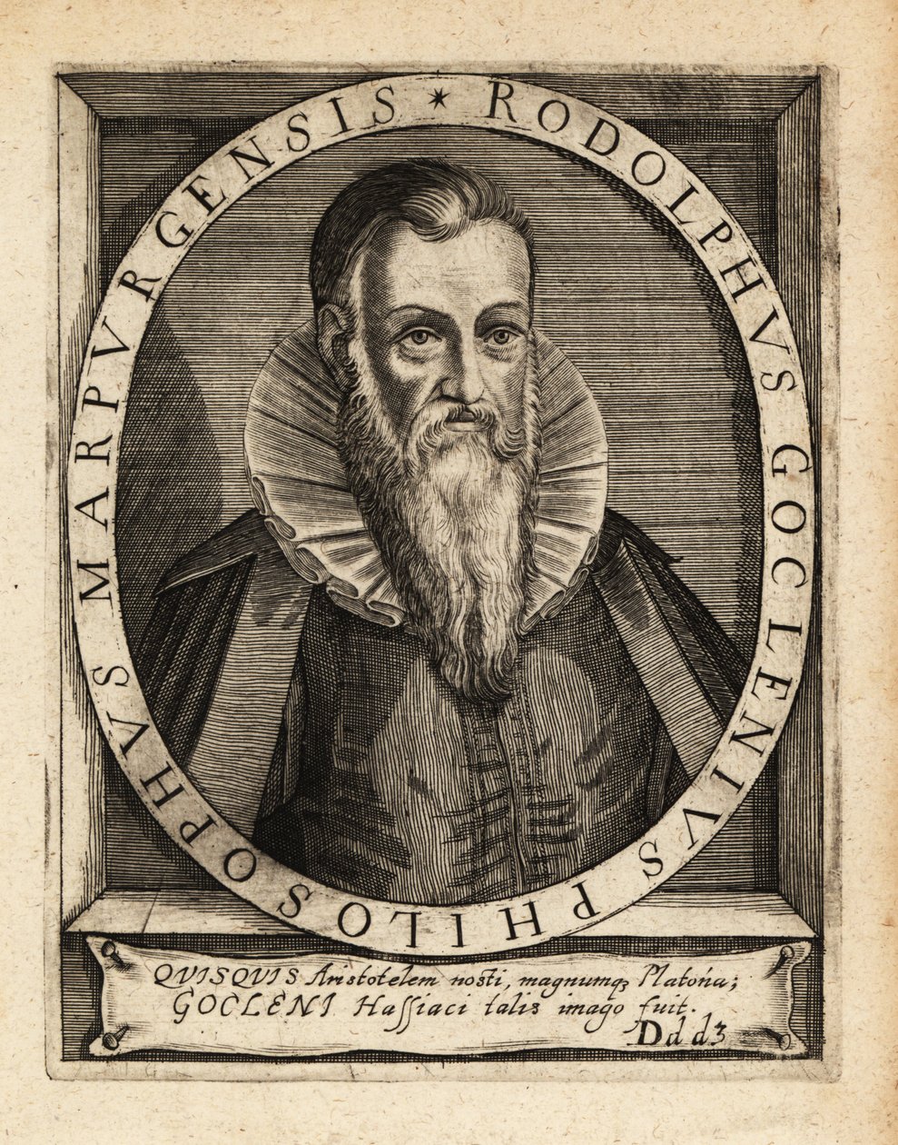 Rudolph Goclenius o Ancião, filósofo escolástico alemão. de Theodore de Bry