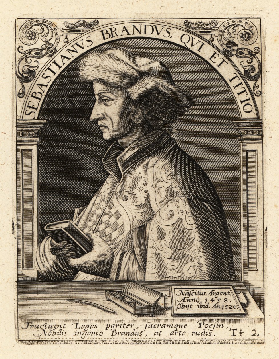 Sebastian Brant, humanista e satirista alemão. de Theodore de Bry